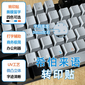 แผ่นติดแป้นพิมพ์ภาษาฮีบรูสำหรับคอมพิวเตอร์ทั่วไป อุปกรณ์เสริมการเรียนรู้การพิมพ์ภาษาต่างประเทศขนาดเล็ก แผ่นป้องกันรอยสึกหรอ