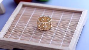925 Sterling Silver Flower Geometry Ring For Women Girl Hollow Out Zircon Grace Wide Jewelry Gift Dropshipping