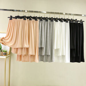 Underdress Bottoming White Liner Fashion Tape Underskirt Modal Mid Length Long Length Summer Safety Skirt Anti-Penetration Skirt