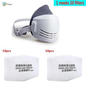 Replaceable 20 filter industrial dust masks paint polished antifouling masks construction safety rubber dust masks