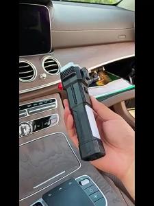 Car Safety Hammer Flashlight Multifunctional Power Bank Work Light Emergency Window Breaker Self Defense Tool with Seatbelt Cutt