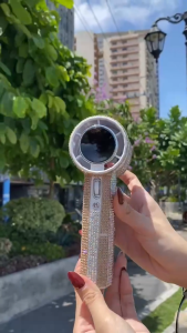 Portable WX638 with DIY Diamond Protective Sticker Desktop Fan 100 Wind Speed Function Rechargeable Fan