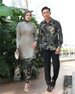 Baju Gamis Dress Brokat Kombinasi Kekinian Pesta Tunangan Tiffany Couple