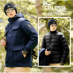 Ginger Winter Outdoor Fashion Trendy down Cotton Three-in-One Men and Women Detachable Shell Jacket Extra Large Size 150.00kg