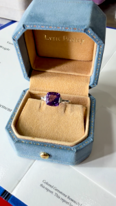 Montagne Jewelry Natural Purple Crystal Amethyst Ring Simple Square Design Fine Jewellery 925 Silver Ring