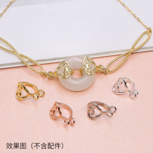 S925 Sterling Silver Xiangyun Jade Ring Circle Hitch Pendant Buckle DIY Necklace Buckle Peace Buckle Ring Buckle Silver Bag Buckle