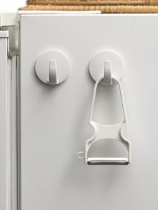 Powerful Magnetic Hook Iron Fridge No Drilling Required Strong Absorption Kitchen Bathroom No Trace Magnetic Stick on Refrigerator