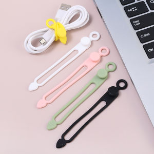 6Pcs Reusable Cable Ties Elastic Silicone Cord Organizer Straps for Bundling Organizing Wrap Management