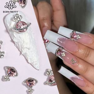 BORN PRETTY 10Pcs Saturn Planet Nail Rhinestones 3D Nail Charm Alloy Jewelry Gems Pink/White/Blue/Green Color Nail Art Decoration
