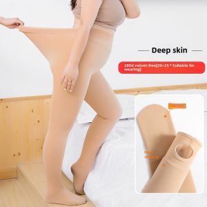 Duo Lianti Light Leg Plus Size Base Fall and Winter Miraculous Skin Color Stockings Female plus Size 100.00kg Plus Size Ladies with Fleece Pantyhose