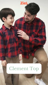 ZIEL KIDS - Clement Top Kemeja Flannel Premium Couple Dad & Boy
