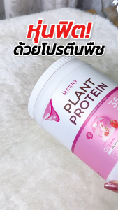 Merry Plant Protein Strawberry Milk เดอะ เมอร์รี่ โปรตีนจากพืช รสนมสตรอว์เบอร์รี่ ขนาด 1050g จำนวน 1 กระปุก