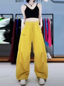 Ice Silk Quick Dry Jazz Dance Utility Pants Womens Style American Dancing 2025 New Cool Feeling Sun Protection Parachute Pants