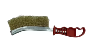 Chổi đánh rỉ sắt cán nhựa đỏ chiều dài 225mm bàn chải đồng chà cọ rỉ sét cầm tay chắc chắn loại đẹp
