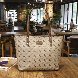 Large Capacity Womens Tote Bag Fashionable Print Horse Underarm Bag Versatile Commuting Handbag Double Shoulder Strap Zipper Closure