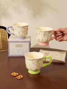 French Style Ceramic Mugs ness High Aesthetic Value Office Coffee Mugs Breakfast Cups for Women Home Water Cups