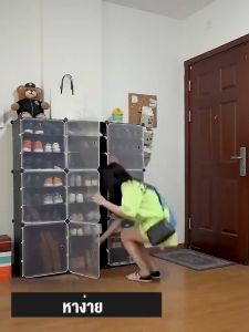 เคยนักฉีด ตู้รองเท้าชั้นวางรองเท้า กล่องเก็บของ กันฝุ่นและกันน้ำ สำหรับการฉีดและเสริมหน้า ชั้นวางรองเท้าแบ่งช่องสำหรับแต่ละคู่ วางรองเท้าได้หลายคู่ แข็งแรง ทนทาน