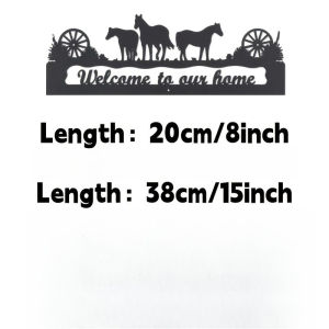 CIFbuy | CIFBUY Metal Wall Art Horse Welcome Sign Farmhouse Decor Durable Iron Craft Outdoor Yard Garden Wall Display Plaque