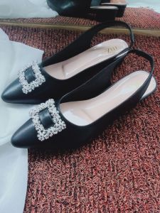 sepatu sandal wanita ukuran jumbo 45 44 43 42 41 37 tali belakang mulles heels 3cm//sepatu sandal perempuan big size hak 3cm