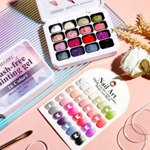 limegirl | LIMEGIRL 16 Color Multifunctlonal Solid Nail Gel Wash-Free Painting Gel Nail DIY Design Gel Quick Flower Paint Engraving Gel