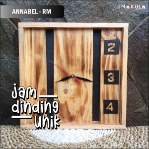 Jam Dinding Kayu Jati Beralami & Desain Minimalis