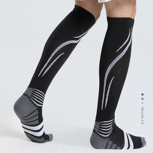 1 Pair Sports High Compression Socks for Men and Women 20-30 MmHg Knee High Nurse Pregnant Running Medical and Travel Athletic