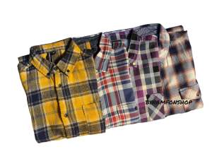 เสื้อลายสก๊อตแขนยาวสุ่มแบรนด์ เสื้อเชิ้ตวินเทจคุณภาพดี ชายหญิงใส่ได้ ผู้ชาย Man Clothing