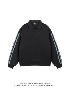 WUKONGYOUHUO | Stripe Polo Neck Retro Loose Casual Shirt