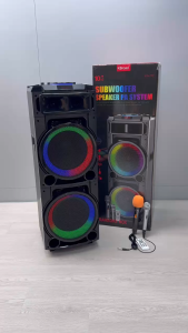 ลำโพงบลูทูธ KTS-1707 เบสแน่น รองรับAUX TF USB ฟรีไมค์ลอย/ไมค์สาย/รีโมท ดอกลำโพง10นิ้ว2ดอก เสียบเครื่องดนตรีได้ เสียบไมค์สายเพิ่มได้