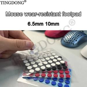 40pcs Per Strip Universal Mouse Skates Stickers 6.5mm 10mm Diameter PTFE Wear-Resistant Mouse Feet Pads Glide Feet Replacement