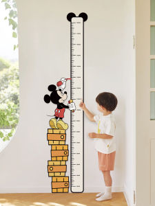 Mickey Cartoon Baby Height Measurement Sticker Removable Decorative Wall Decal for Childrens Room Simple Modern Style