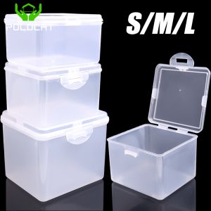 Polocat rõ ràng lưu trữ hộp đựng có nắp đối với trang sức văn phòng phẩm Mũ nón hình chữ nhật Nhựa Bộ sưu tập Trường hợp đa năng đồ sắp xếp gia dụng hộp