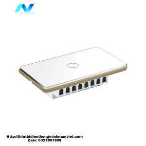 Công tắc Wifi Tuya viền nhôm nút phẳng màu trắng/đen 1234 nút