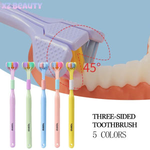 3D Stereo Three-Sided Toothbrush Ultra Fine Soft Hair Adult Toothbrushes Tongue Scraper Deep Cleaning Oral Care Teeth Brush