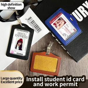 2024 1PC Colorful No zipper Badge Card Set Double-Sided Transparent PU Imitation Leather Credit Card Holder Work Supplies