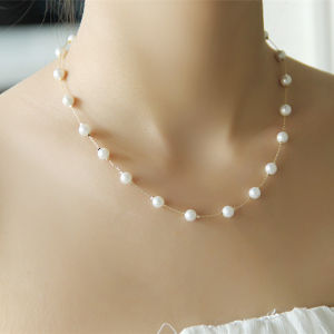 Korean Style Short Pearl Imitation Necklace for Women Fashionable Versatile Choker Pendant Jewelry Gift for Girlfriend