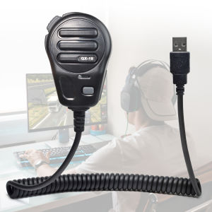 QX-18 USB handheld Speaker mic for Euro Truck Simulator 2 With PTT Support USB device Keyboard customization With mic holder