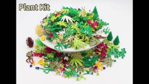 110pcs MOC DIY Building Blocks Plant Brick Round 1x1 with 3 Bamboo Leaves Tree Compatible 30176 Children Figures Plastic Toys