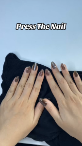 【Send 5 tools】10pcs Nail Cat Eye Leopard Pattern Fashion Elegant Fake press Nail Set Long Short T-shaped long Almond Oval Nail Nail Art Free Tool Kit Gift Manicure Cutics