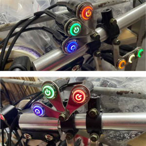 New LED Motorcycle Switch ON-OFF Handlebar Mount Stainless Steel Waterproof 12V Fog Light Lamps Motorbike Horn Push Button Switch Accessory