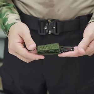 Outdoor Climbing Camping Tactical Hanging Buckle Molle Nylon Webbing Belt Triangle Buckle Tool Accessory Carabiner