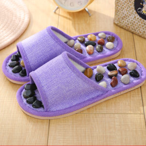 Couples Anti-Slip Cotton Slippers Massage Pebble Sole Home Comfort Shoes Womens Foot Bottom Health Care Summer Indoor Slippers