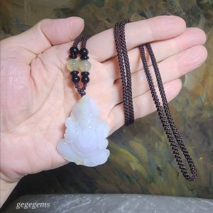 Type A Jadeite Premium light lavender & yellow Ji Gong Jade pendant (with certificate) 精品翡翠A货浅紫罗兰小许黄翡济公活佛吊坠(带证书)