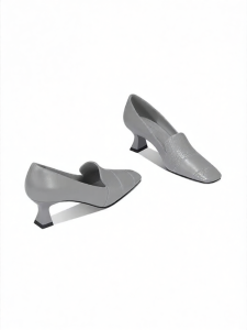 JESSICA SOPHIA | Structured Pointed Toe Wide Heel Leather High Heels