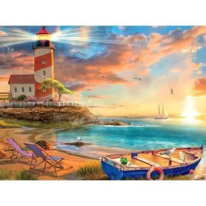500 1000 1200 2000pcs Jigsaw Puzzle Seaside Scenery Coastal Ocean View For Adults Home Decor Family Game Gift