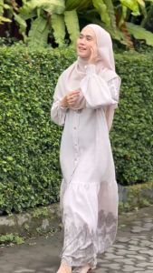 gamis printing full halla etnik dress