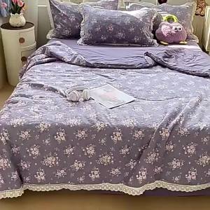 Single Size Machine Washable Summer Lightweight Quilt 4 Piece Set