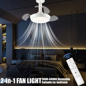 48W Low Profile Ceiling Fan with Light and Remote Control Flush Mount Reversible Dimmable Noiseless Ceiling Fan for Bedroom