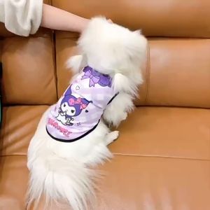 KP สัตว์เลี้ยงน่ารักเสื้อกั๊กสไตล์ตะวันตกสุดน่ารักสุนัขและแมวฤดูร้อนเสื้อผ้าเย็น Sanrio ชุด Damele เสื้อผ้าระบายอากาศ