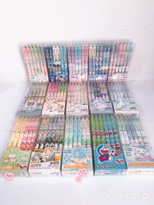 Hộp 12 cây bút gel dạng BẤM xoá được mực XANH/TÍM (mẫu mới)